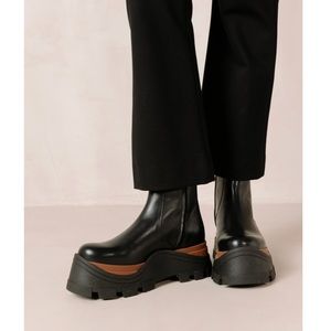 ALOHAS! “Sapphire” 2-tone lug sole boots with zipper. Brand New in box.